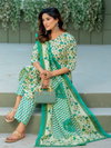 Pista Colour Cotton Blend With Print Kurti With Pant Dupatta Wholesale In India Aaradhna 2029